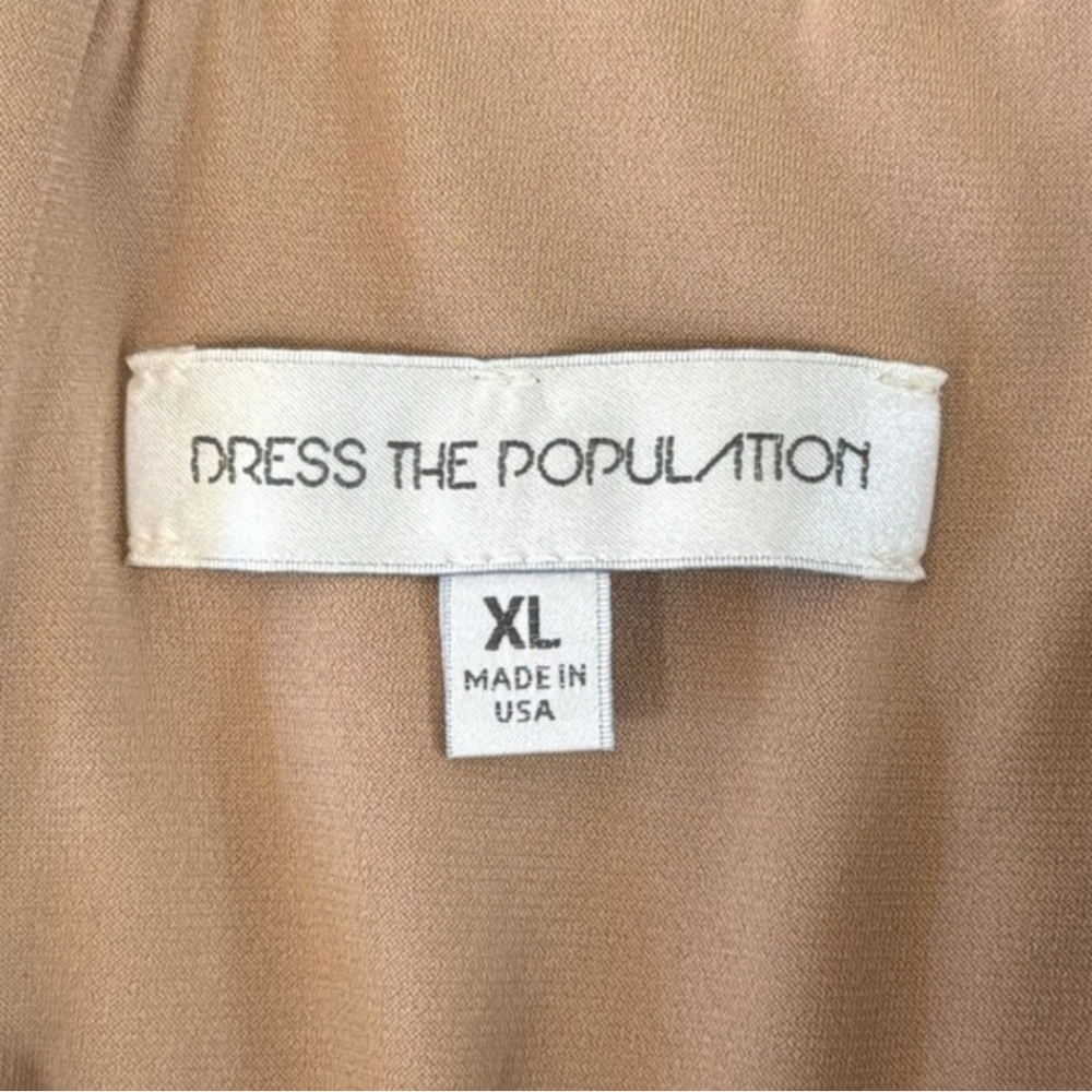 Dress the Population Jemma Off Shoulder Midi Dress Black Nude - Picture 9 of 12